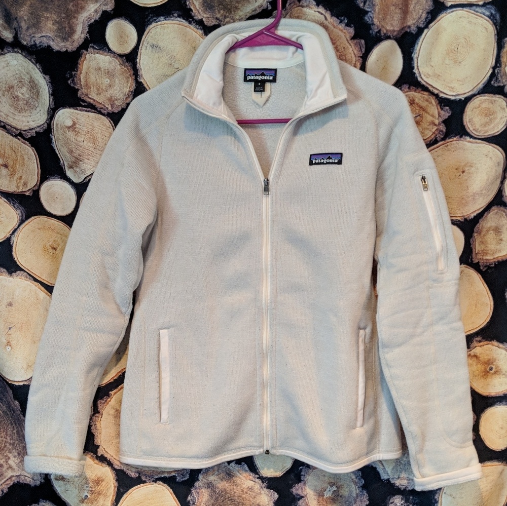 Womens Cream Patagonia Better Sweater Full Zip